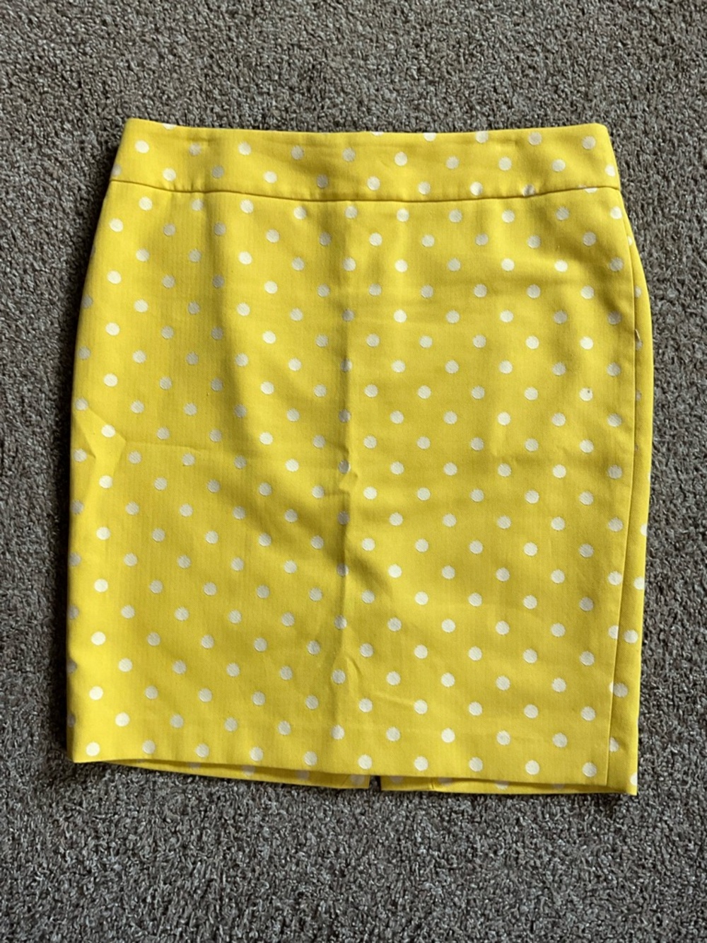 Ann Taylor Yellow Polka Dot Pencil Skirt